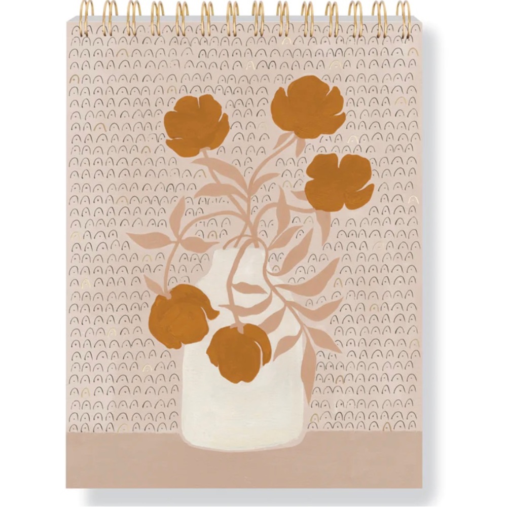 Megan Gallante floral design ring-bound artist tablet w/perforated pages-NWT